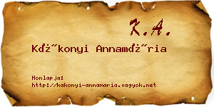 Kákonyi Annamária névjegykártya