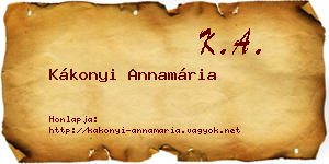 Kákonyi Annamária névjegykártya