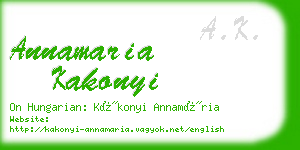 annamaria kakonyi business card